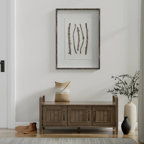 WYNDENHALL Rowan SOLID WOOD 44 inch Wide Transitional Entryway Storage Bench in Smoky Brown - 18d x 44 w x 22h