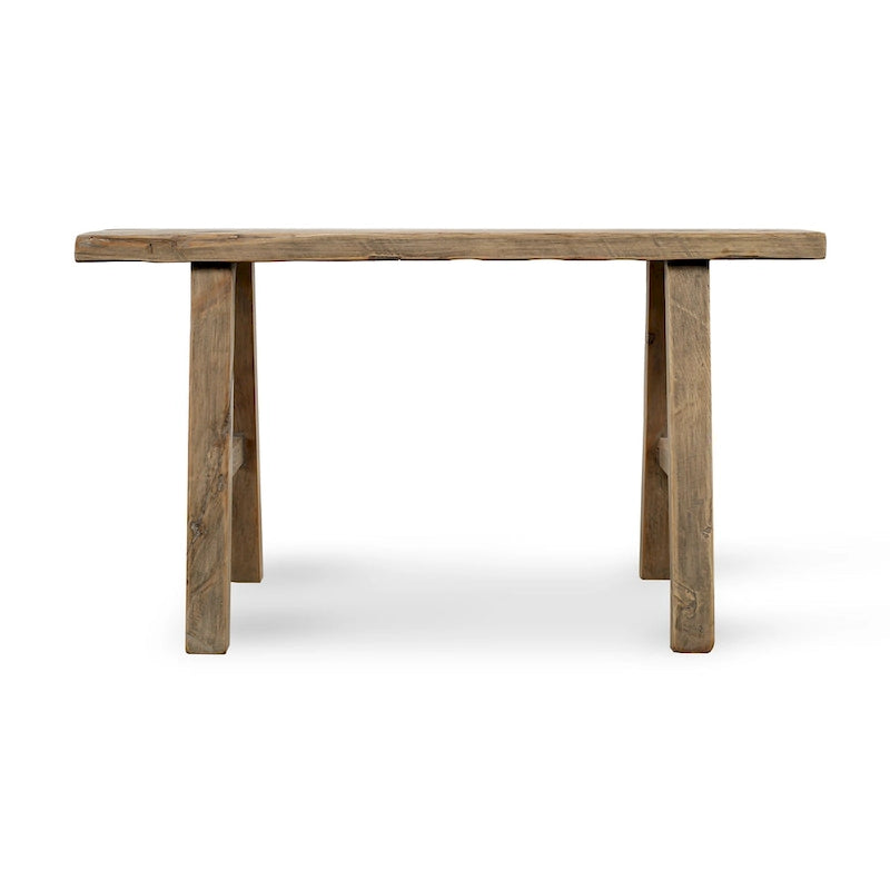 Handcrafted Reclaimed Wood Bench – Natural Weathered Finish, 35" L