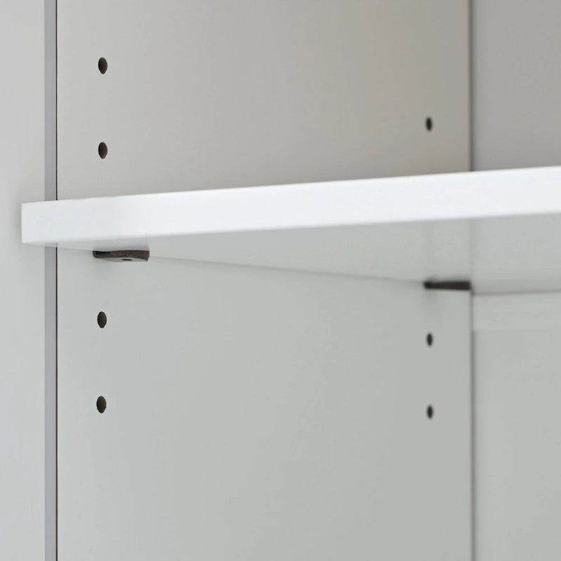 Rolling Kitchen Island Cart with Drop Leaf, LED Light and Sliding Glass Doors