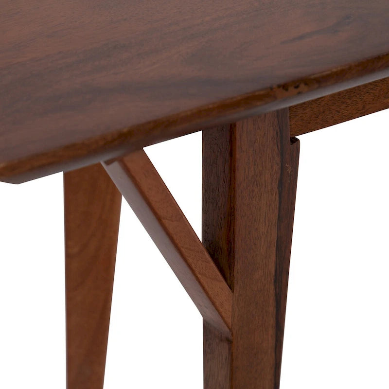 Solid Mango Wood Bench with Mid-Century Modern Design