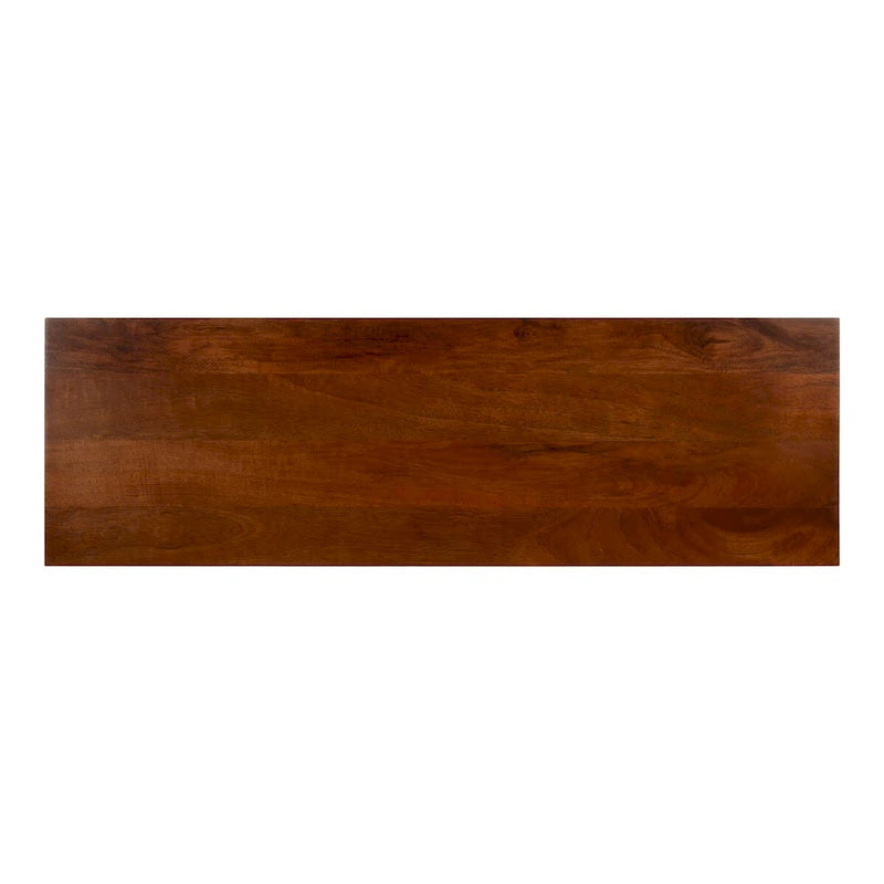 Solid Mango Wood Bench with Mid-Century Modern Design