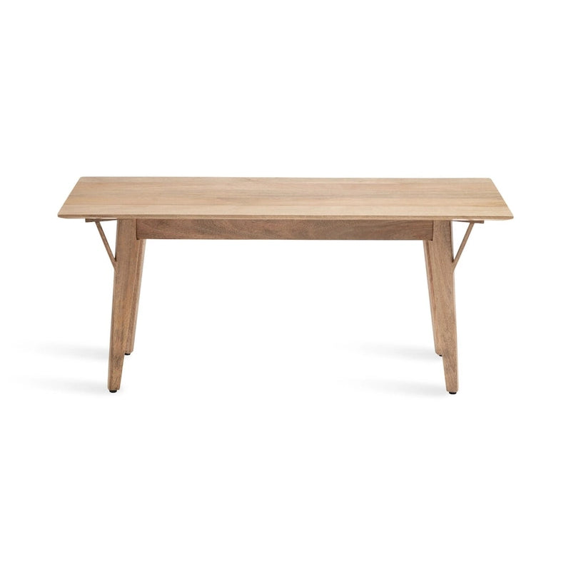 Solid Mango Wood Bench with Mid-Century Modern Design