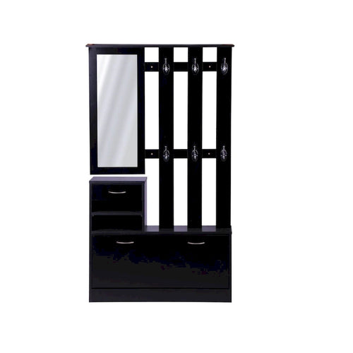 3-in-1 Entryway Cabinet with Shoe Storage, Hanging Shelf and Mirror