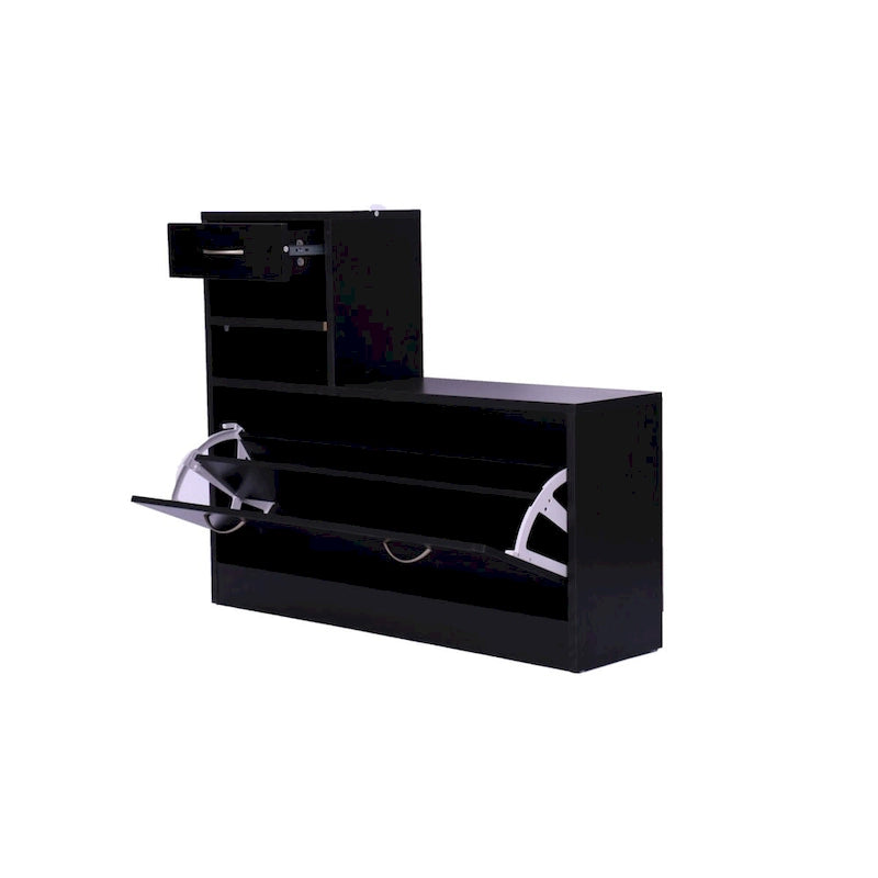 3-in-1 Entryway Cabinet with Shoe Storage, Hanging Shelf and Mirror
