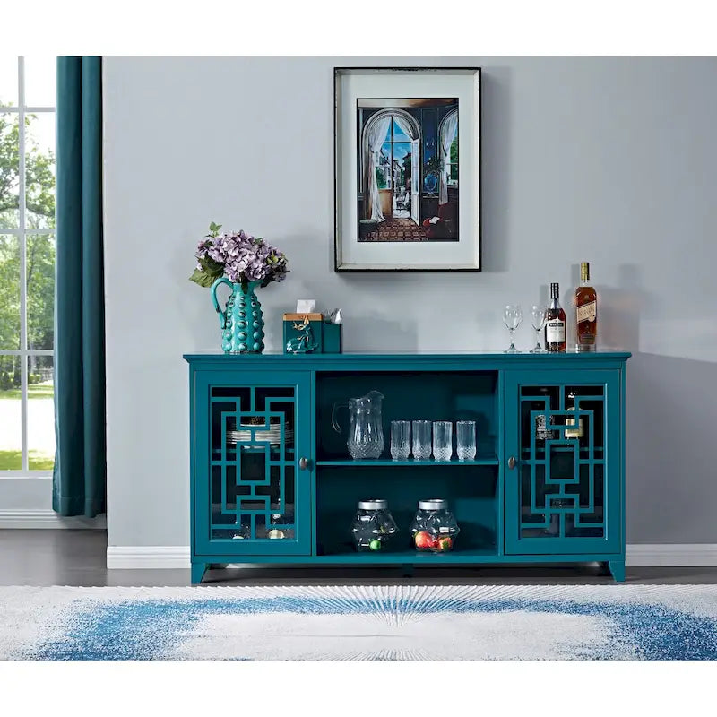 60" Sideboard Buffet Cabinet with Adjustable Shelves – Fits TVs Up to 65"