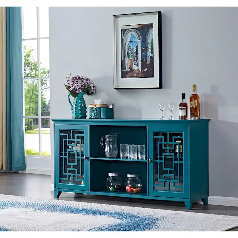 60" Sideboard Buffet Cabinet with Adjustable Shelves – Fits TVs Up to 65"