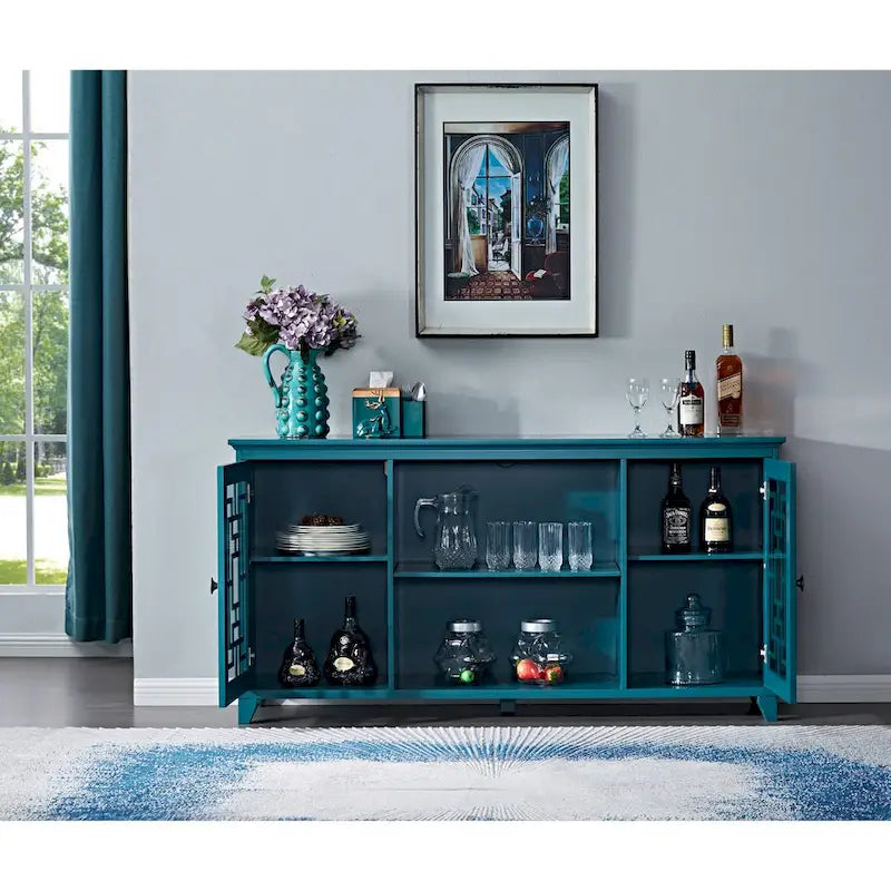 60" Sideboard Buffet Cabinet with Adjustable Shelves – Fits TVs Up to 65"