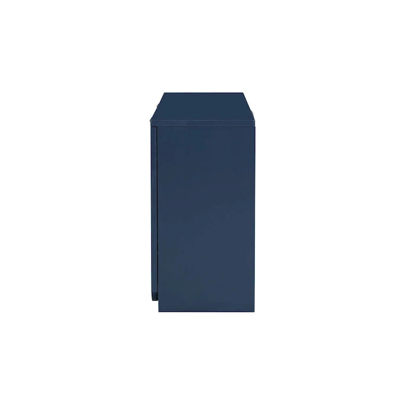 4-Door Storage Cabinet with Striped and Wavy Door Panel