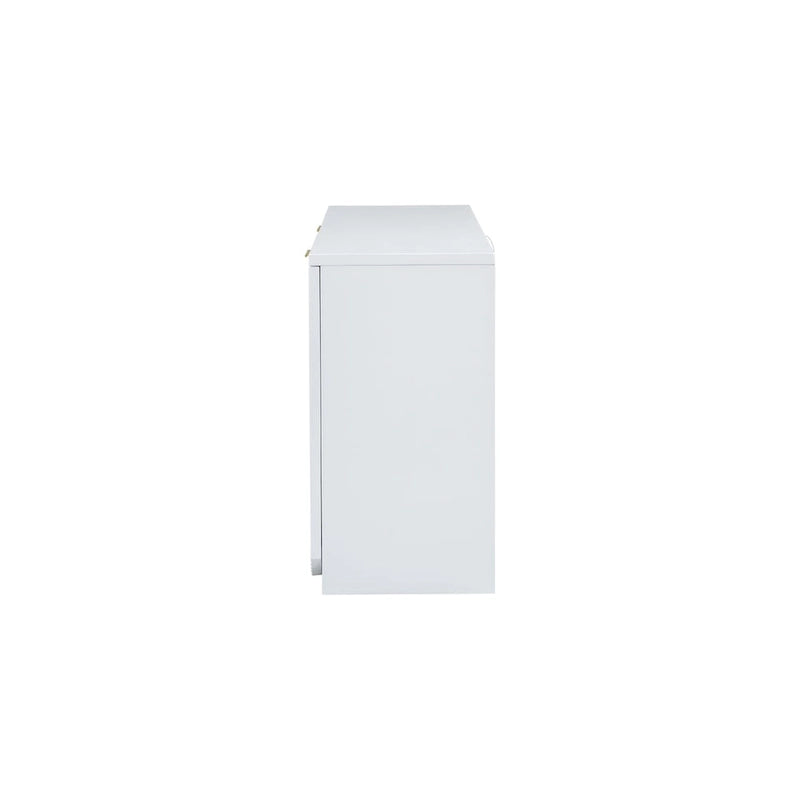 4-Door Storage Cabinet with Striped and Wavy Door Panel