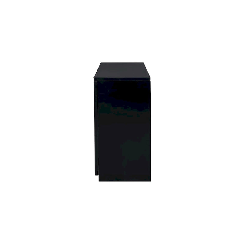 4-Door Storage Cabinet with Striped and Wavy Door Panel