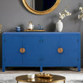 4-Door Ash Veneer Sideboard Cabinet with Radiating Line Door Pattern