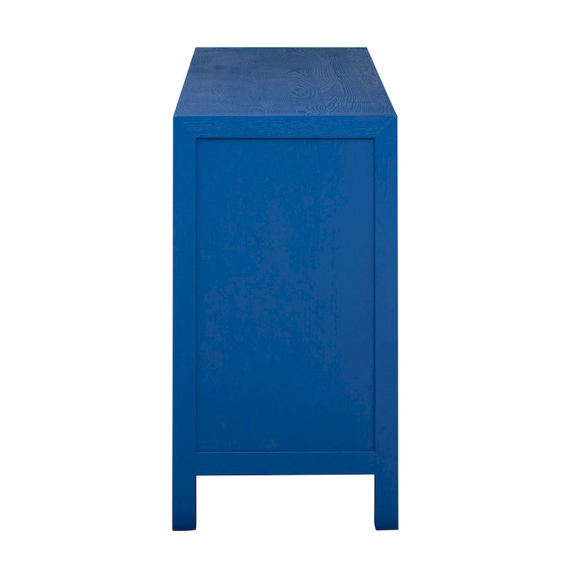4-Door Ash Veneer Sideboard Cabinet with Radiating Line Door Pattern
