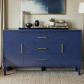 4-Door Storage Cabinet with Sculpted Doors, Pine Legs & Semi-Circle Pulls