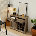 Rustic Buffet Cabinet with 12-Bottle Wine Rack & 2 Drawers