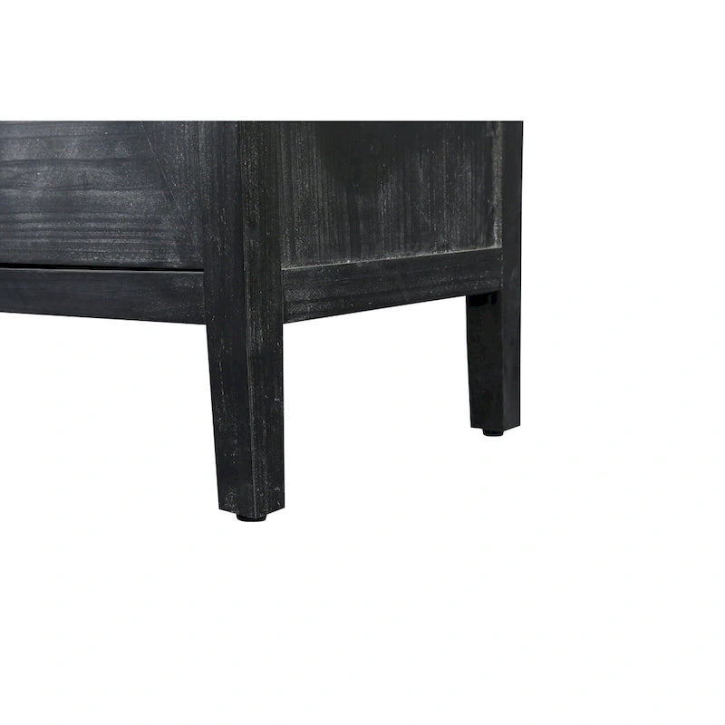 Antique Four-Door Cabinet with Carved Handles