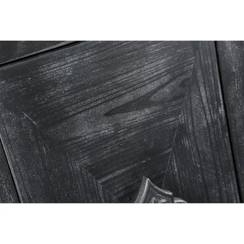 Antique Four-Door Cabinet with Carved Handles