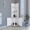 White Freestanding Storage Cabinet with 1 Drawer & 3 Shelves