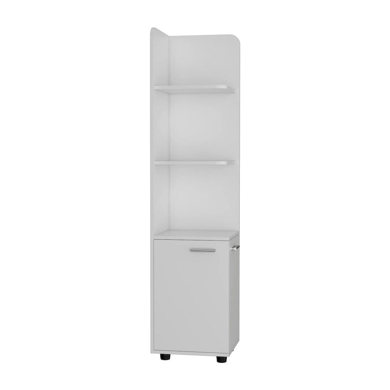 White Freestanding Storage Cabinet with 1 Drawer & 3 Shelves
