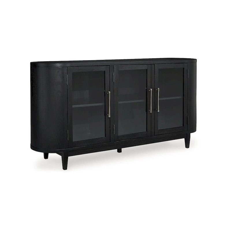 Art Deco Dining Server with Glass Doors and Tapered Legs