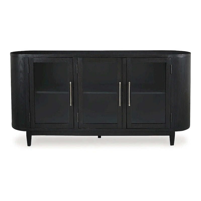 Art Deco Dining Server with Glass Doors and Tapered Legs