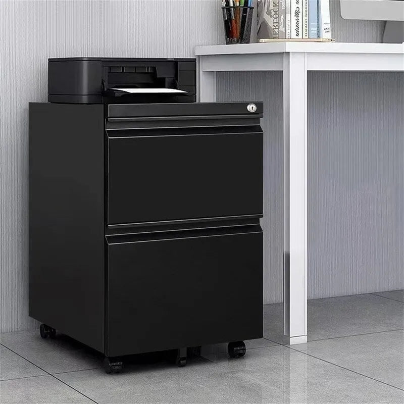 2-Drawer Locking Mobile File Cabinet with 5 Casters