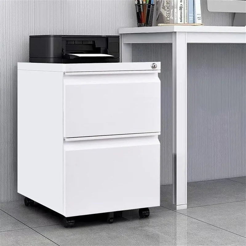 2-Drawer Locking Mobile File Cabinet with 5 Casters