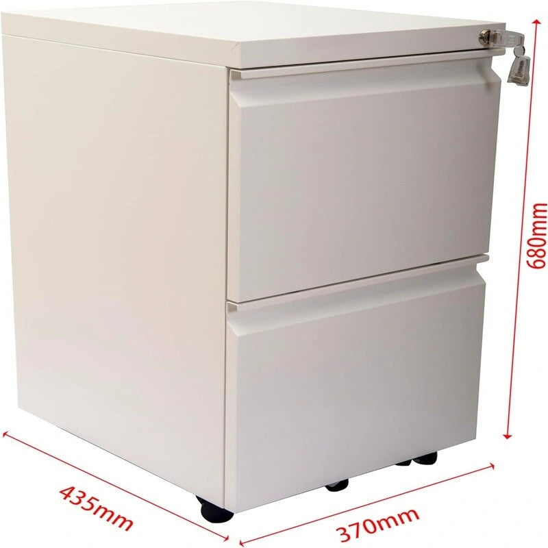 2-Drawer Locking Mobile File Cabinet with 5 Casters