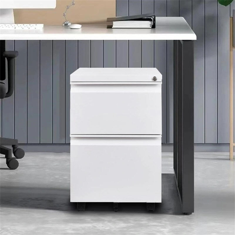 2-Drawer Locking Mobile File Cabinet with 5 Casters