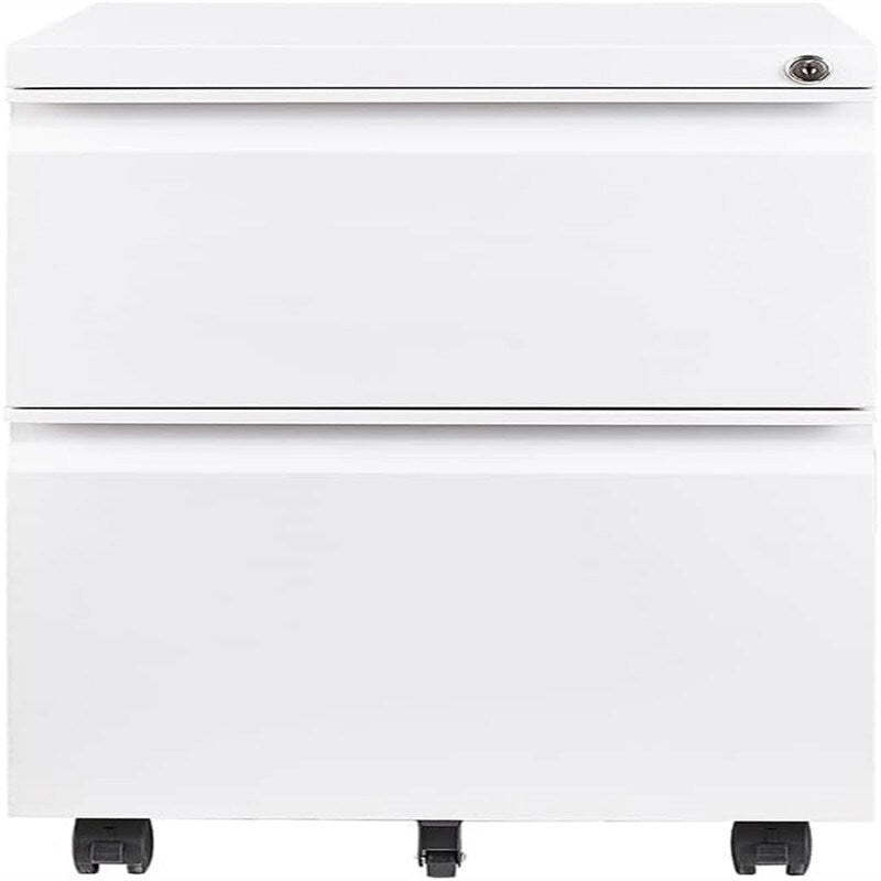 2-Drawer Locking Mobile File Cabinet with 5 Casters