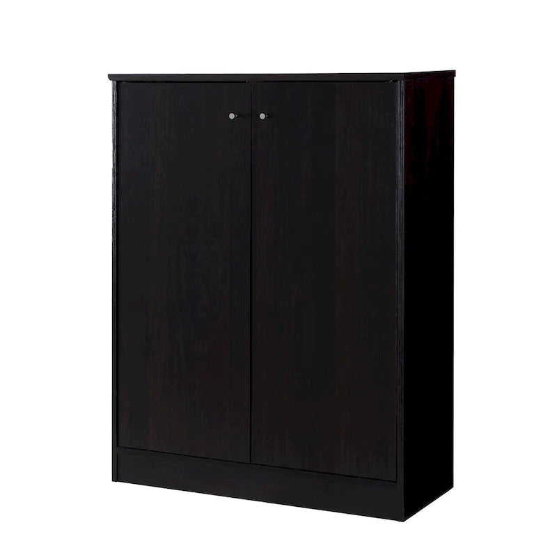 2-Door Shoe Cabinet with 5 Shelves and Metal Knob Handles