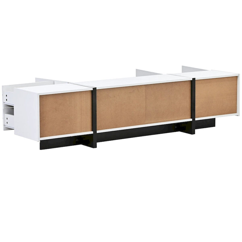 Modern TV Stand with 2 Drawers & 3 Cabinets – Fits TVs Up to 80"