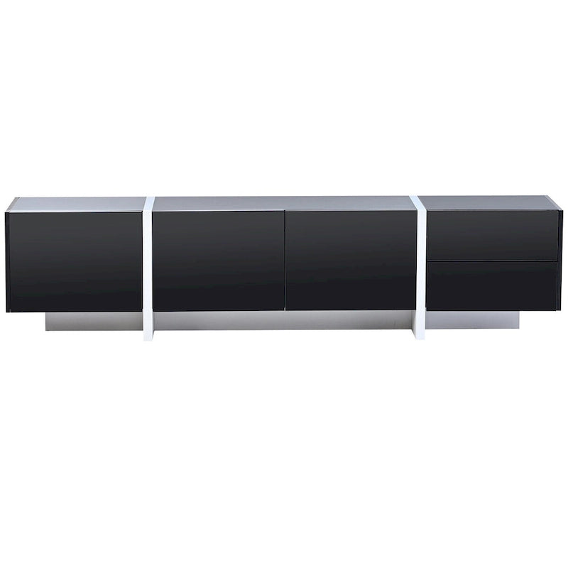 Modern TV Stand with 2 Drawers & 3 Cabinets – Fits TVs Up to 80"
