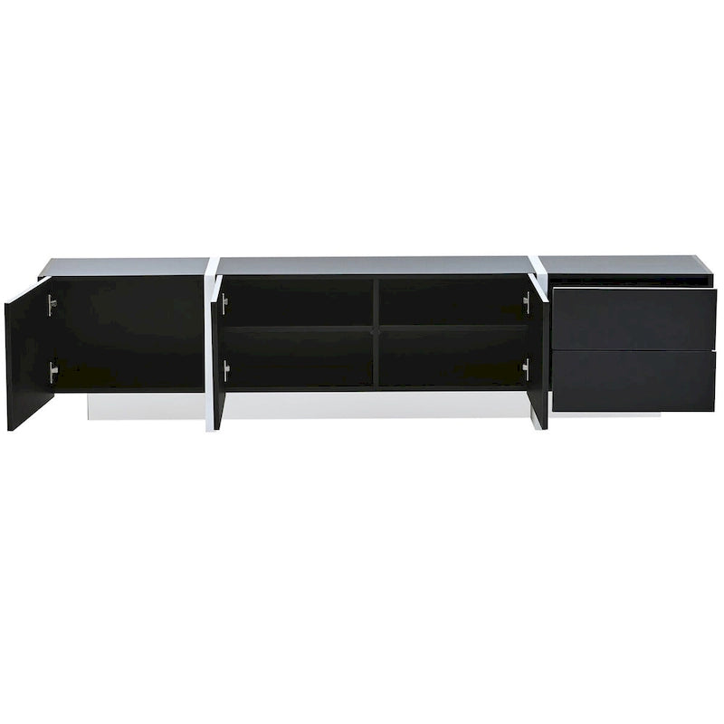 Modern TV Stand with 2 Drawers & 3 Cabinets – Fits TVs Up to 80"