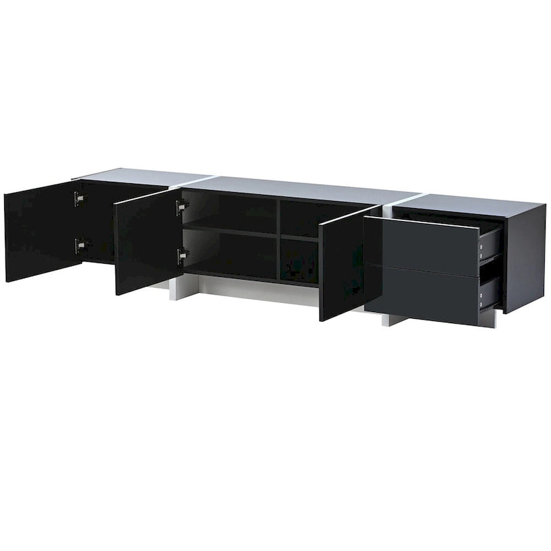 Modern TV Stand with 2 Drawers & 3 Cabinets – Fits TVs Up to 80"