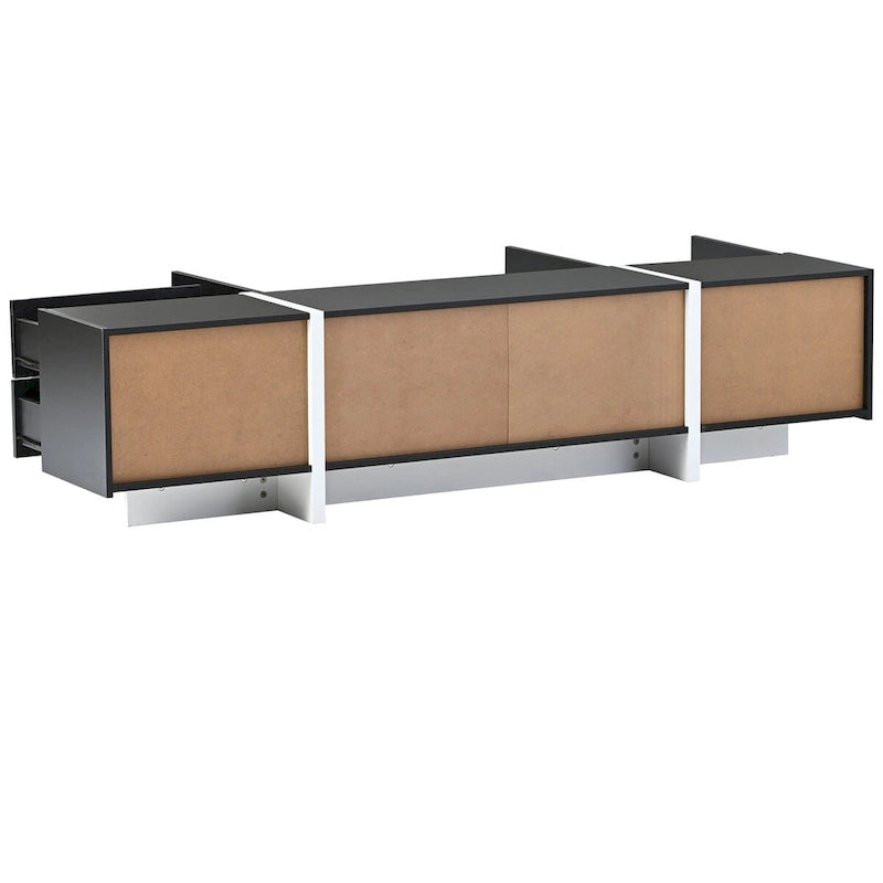 Modern TV Stand with 2 Drawers & 3 Cabinets – Fits TVs Up to 80"