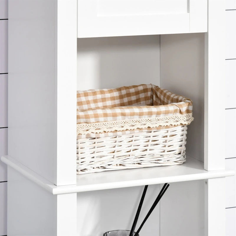 Freestanding Bathroom Storage Cabinet with 2 Doors & Open Shelves