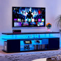 63" TV Stand Entertainment Center with Side Cabinet and Open Shelves