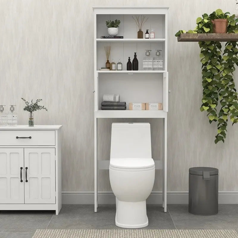 Over-Toilet Storage Cabinet with 2 Doors and 2-Tier Interior