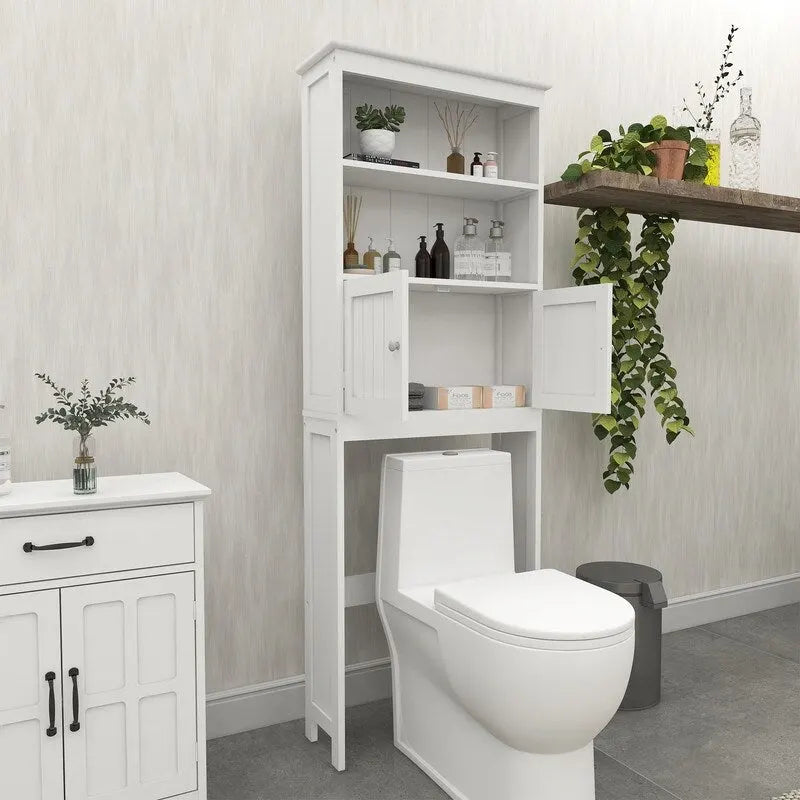 Over-Toilet Storage Cabinet with 2 Doors and 2-Tier Interior
