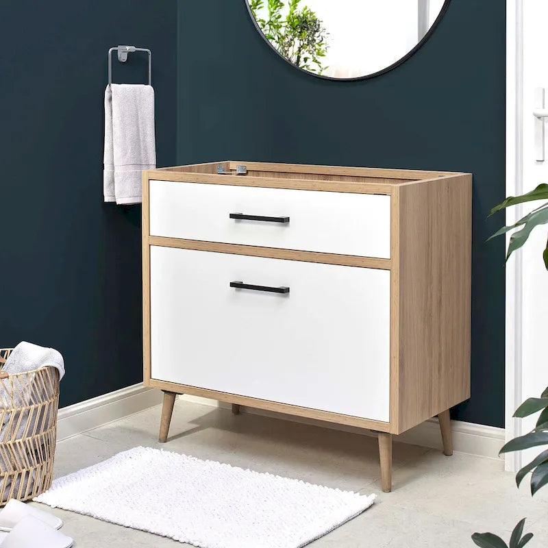 36" Bathroom Vanity Cabinet with Drawer and Rubberwood Legs