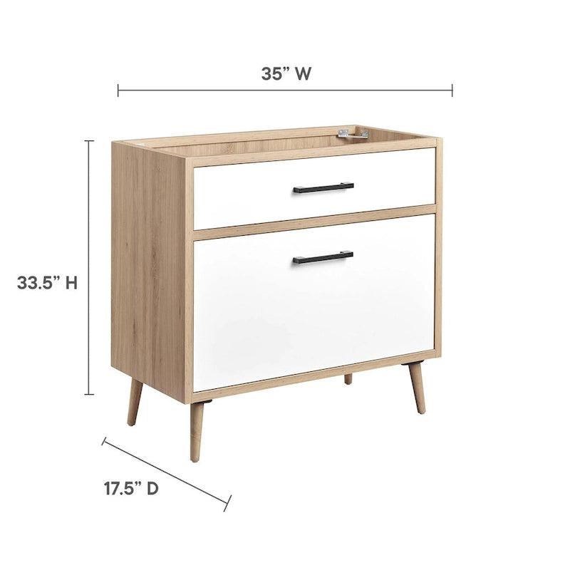 36" Bathroom Vanity Cabinet with Drawer and Rubberwood Legs