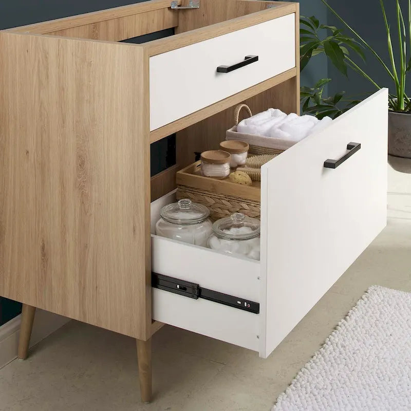 36" Bathroom Vanity Cabinet with Drawer and Rubberwood Legs