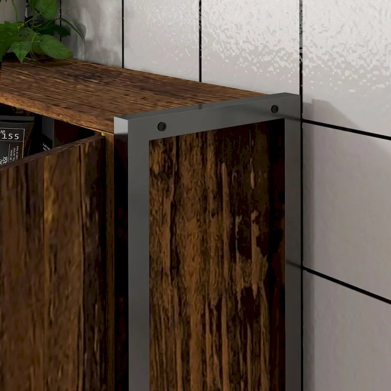 Industrial Over-Toilet Storage Cabinet with Double Door and Adjustable Shelf