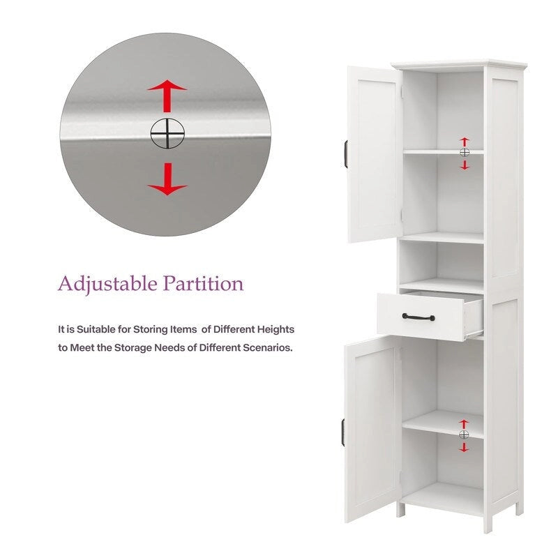 Narrow Double-Door Floor Cabinet with Carved Door Panel