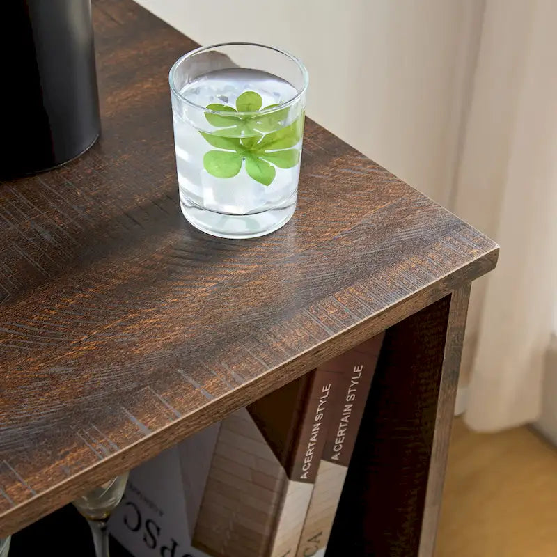 Farmhouse Sideboard Buffet Cabinet with Wine Rack & Adjustable Shelves