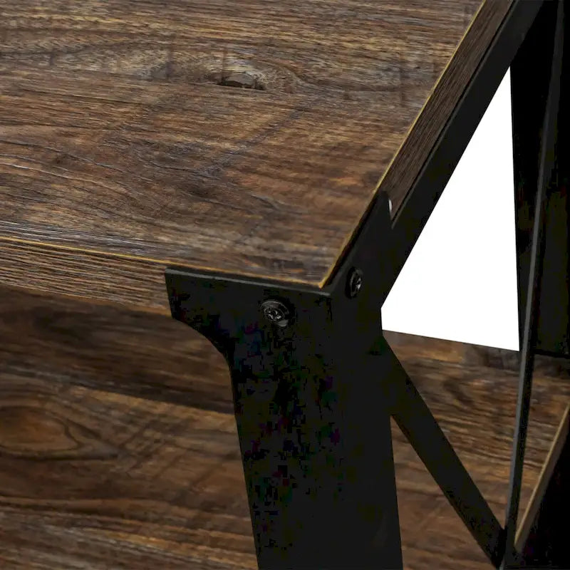 Industrial Wood & Metal TV Stand with Mesh Door – Fits TVs Up to 80"