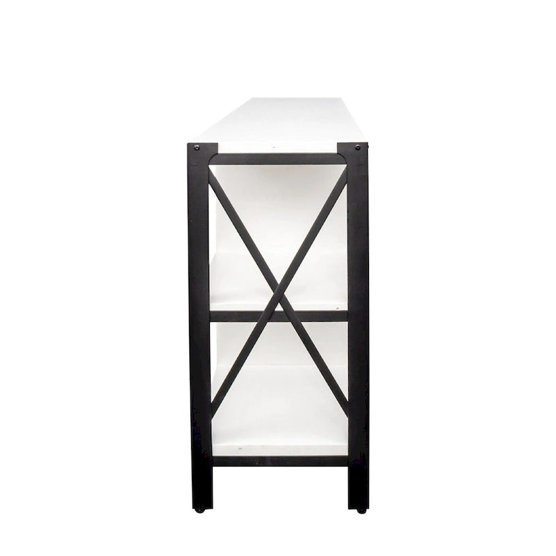 Industrial Wood & Metal TV Stand with Mesh Door – Fits TVs Up to 80"
