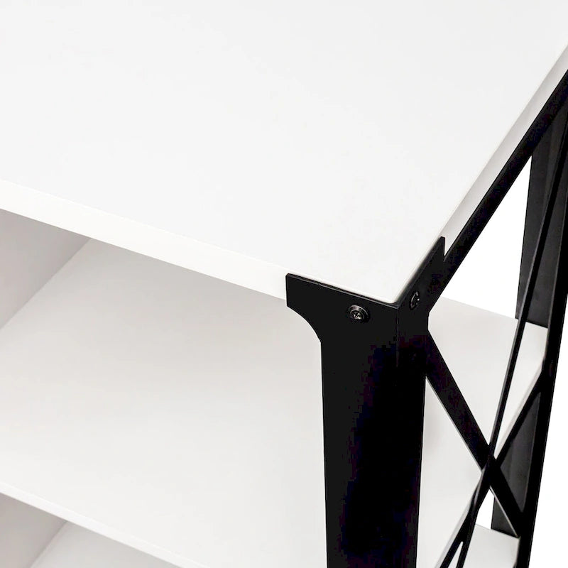 Industrial Wood & Metal TV Stand with Mesh Door – Fits TVs Up to 80"
