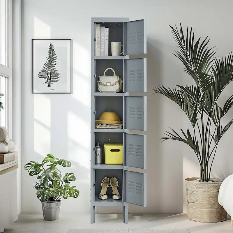5-Door Steel Storage Locker with Individual Locks