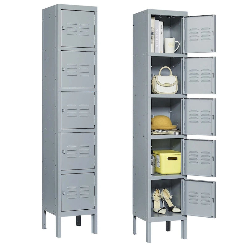 5-Door Steel Storage Locker with Individual Locks
